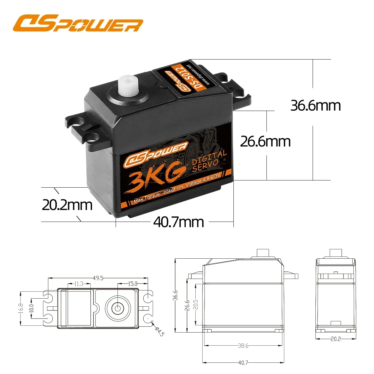DSpower 3KG Plastic Gear Water – обзор и цена Rc Helicopter Servo